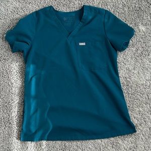 XS Figs scrub top- Caribbean Blue (I think)